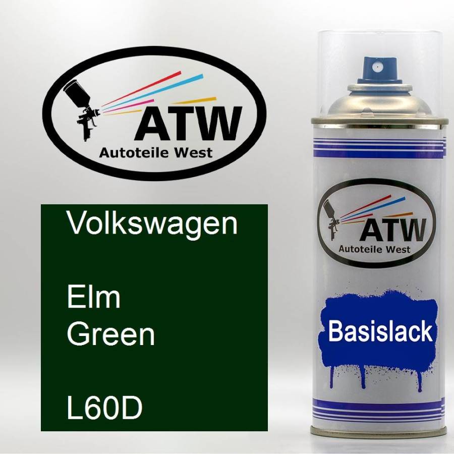 Volkswagen, Elm Green, L60D: 400ml Sprühdose, von ATW Autoteile West.